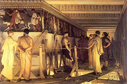 Sir Lawrence Alma-Tadema: Phidias Showing the Frieze of the Parthenon to his Friends