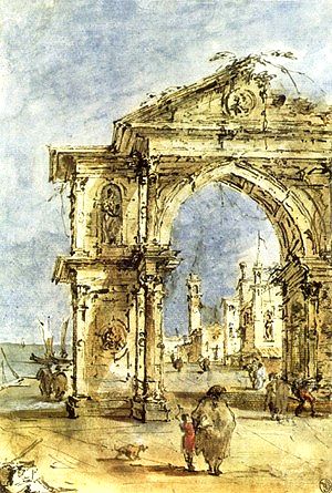 Francesco Guardi: Arc de Triomphe Sur le Quai