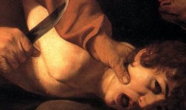 Caravaggio: The Sacrifice of Isaac (detail)