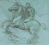 Leonardo da Vinci: A Rider on a Rearing Horse Trampling on a Fallen Foe