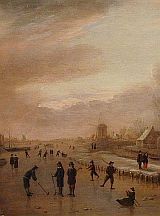 Aert van der Neer: Winter Scene with Skaters